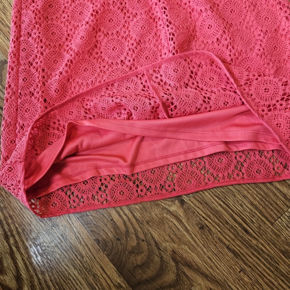 Lilly Pulitzer Crochet Marquette Dress Hot Bright Pink - Small Lined 3/4 Sleeve - Picture 6 of 9